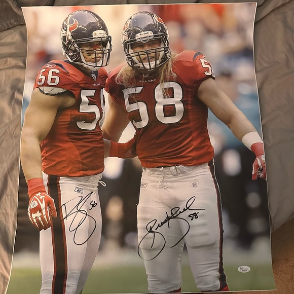 Autographed Football Player Photo Brian Cushing Brooks Reed Houston Texans